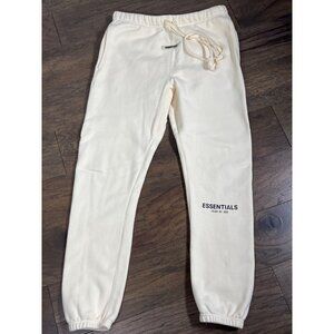 ESSENTIALS FEAR OF GOD Men's Sweatpants Cream Fleece Sz M EUC